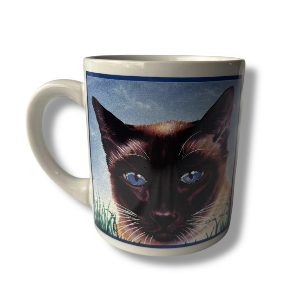 Vintage Siamese Cat Portrait Hot Drink Mug 1987 The Good Company Made in Korea